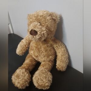 Gund Teddy Bear Plush With A Plaid Burnt Orange Bow